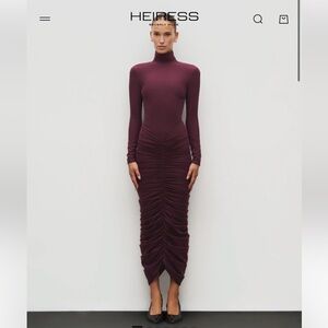 Heiress Beverly Hills Plum Ruched Maxi Dress